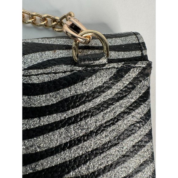 A Touch of Style Zebra Pattern Clutch with Gem Closure and Removable Chain Strap - Picture 13 of 16